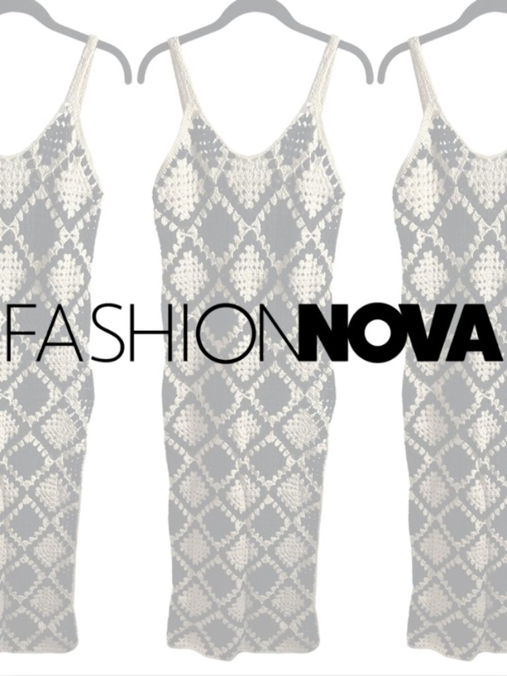 NWT Black Cream Crochet Knit Maxi Dress | L